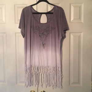 Oversized Fringe T Shirt